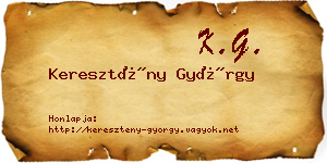 Keresztény György névjegykártya